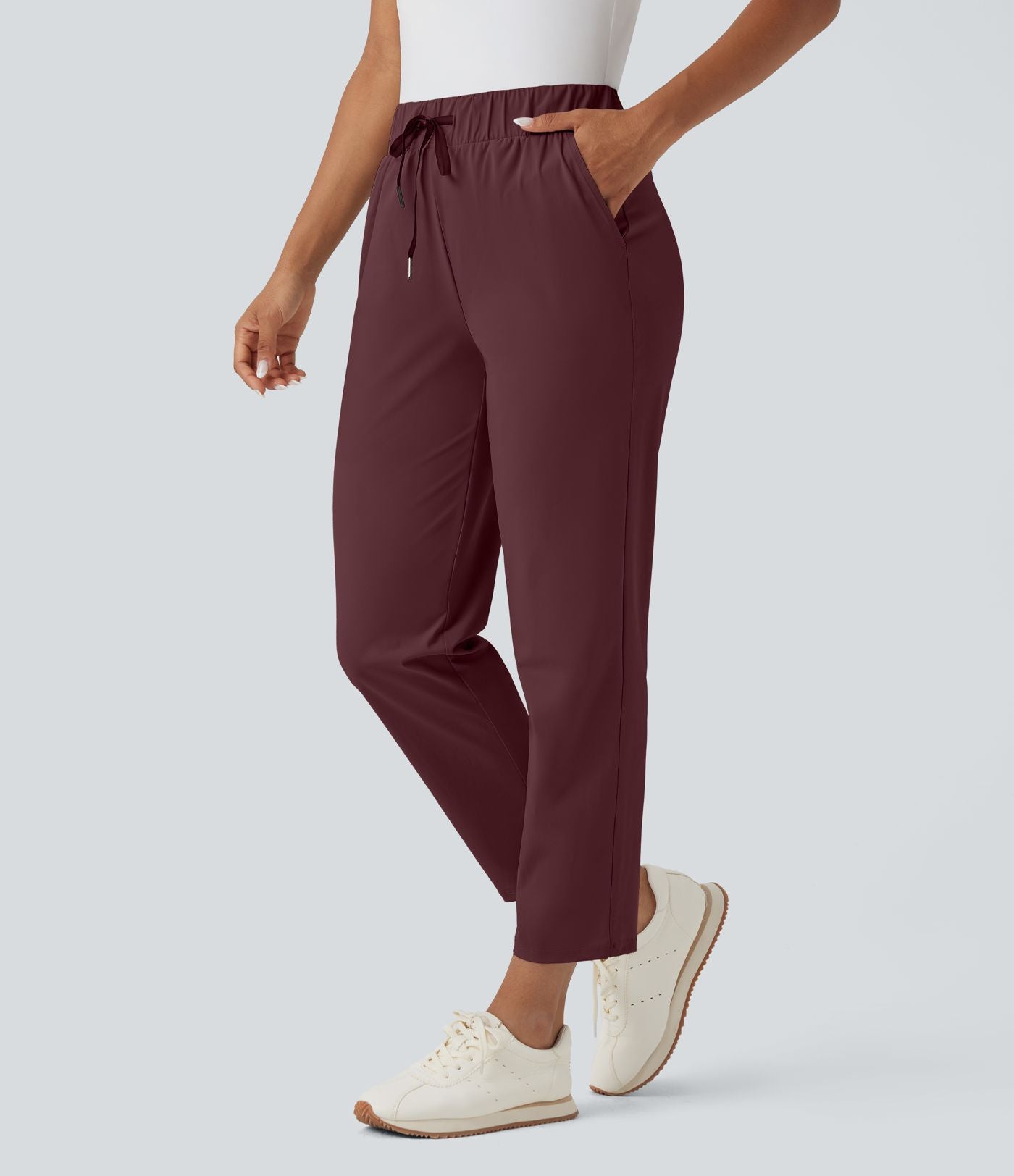 Pantalon golf fuselé taille haute cordon poches séchage rapide - Poche tee de golf
