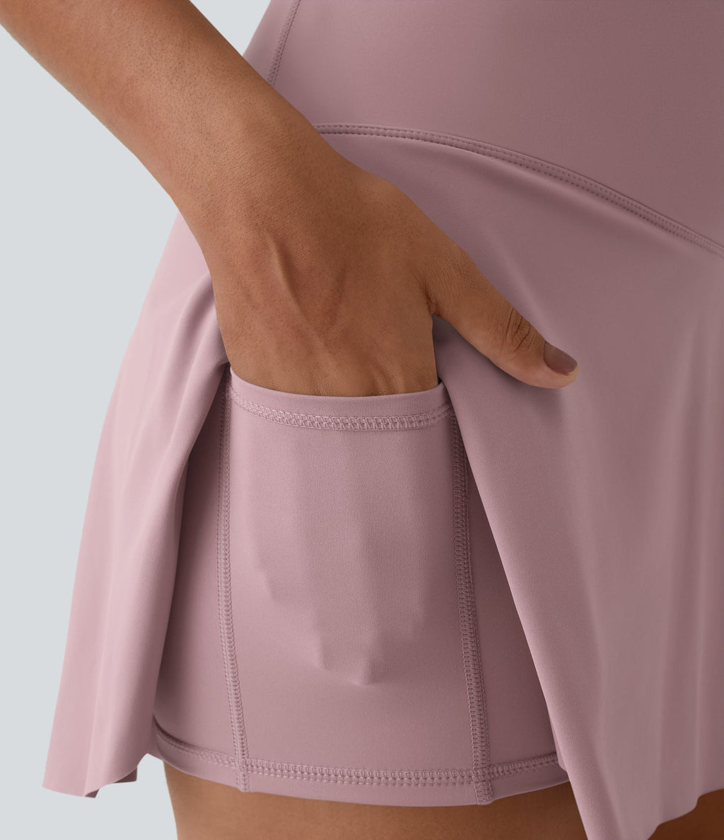 Jupe de tennis mini 2-en-1 quotidienne SoftlyZero™ Airy avec croisement, poche latérale et effet frais InstantCool, Lucid, protection solaire UPF50+