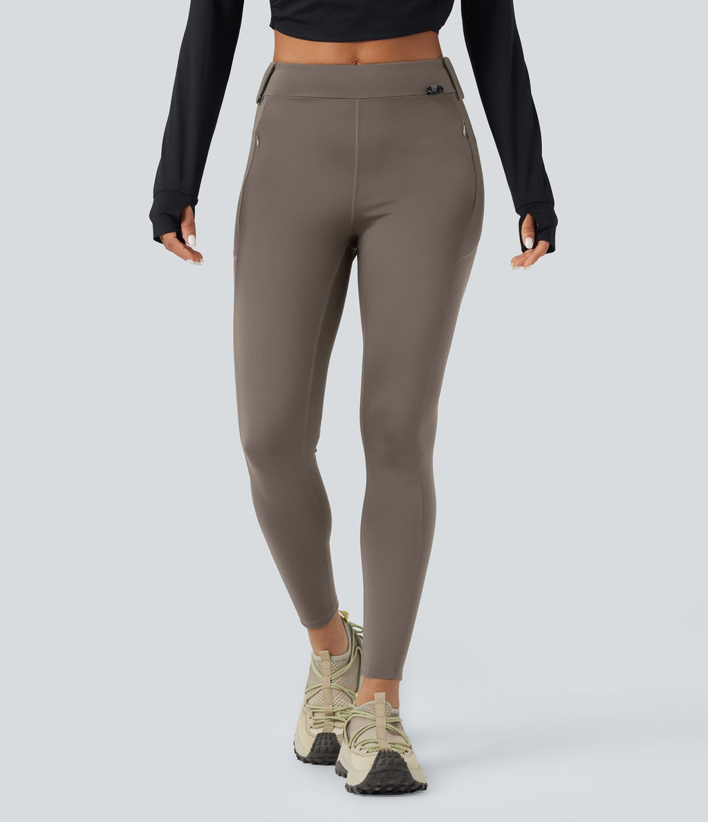 Legging cargo de randonnée résistant à l'usure taille mi-haute avec poches