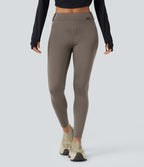 Legging cargo de randonnée résistant à l'usure taille mi-haute avec poches