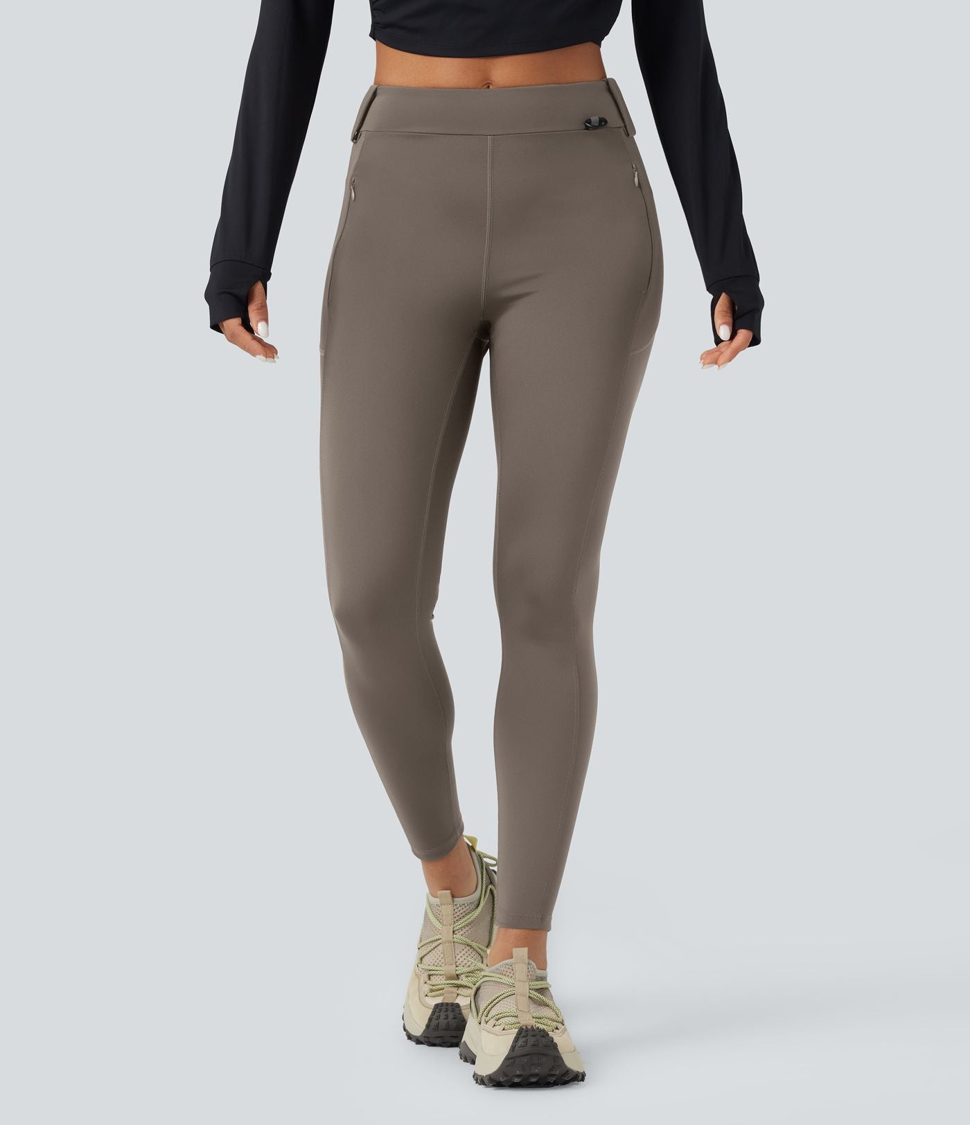 Legging cargo de randonnée résistant à l'usure taille mi-haute avec poches