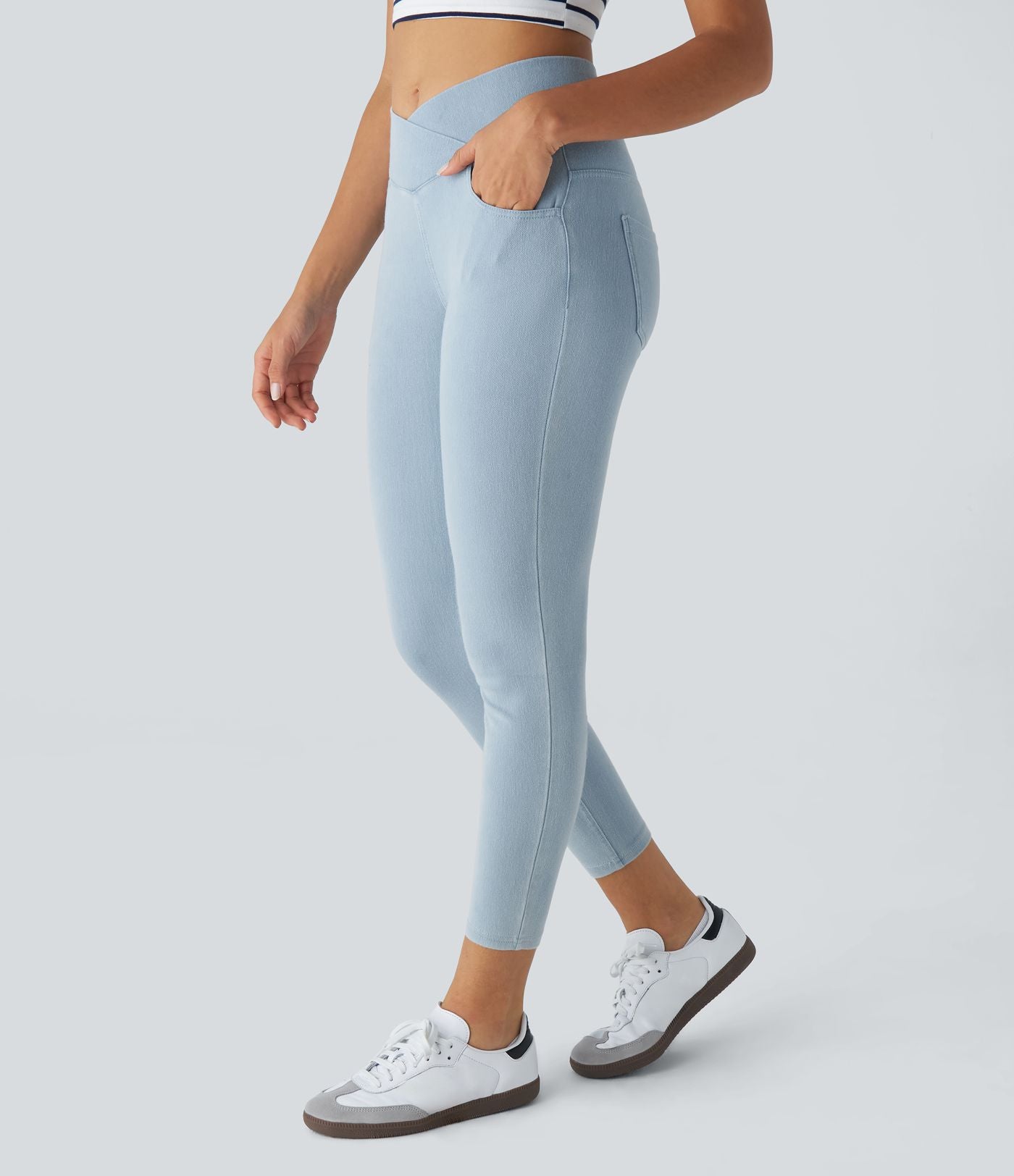 Halara Flex™ Jegging Travail Taille Haute Croisé Poches Multiples Tricot Extensible