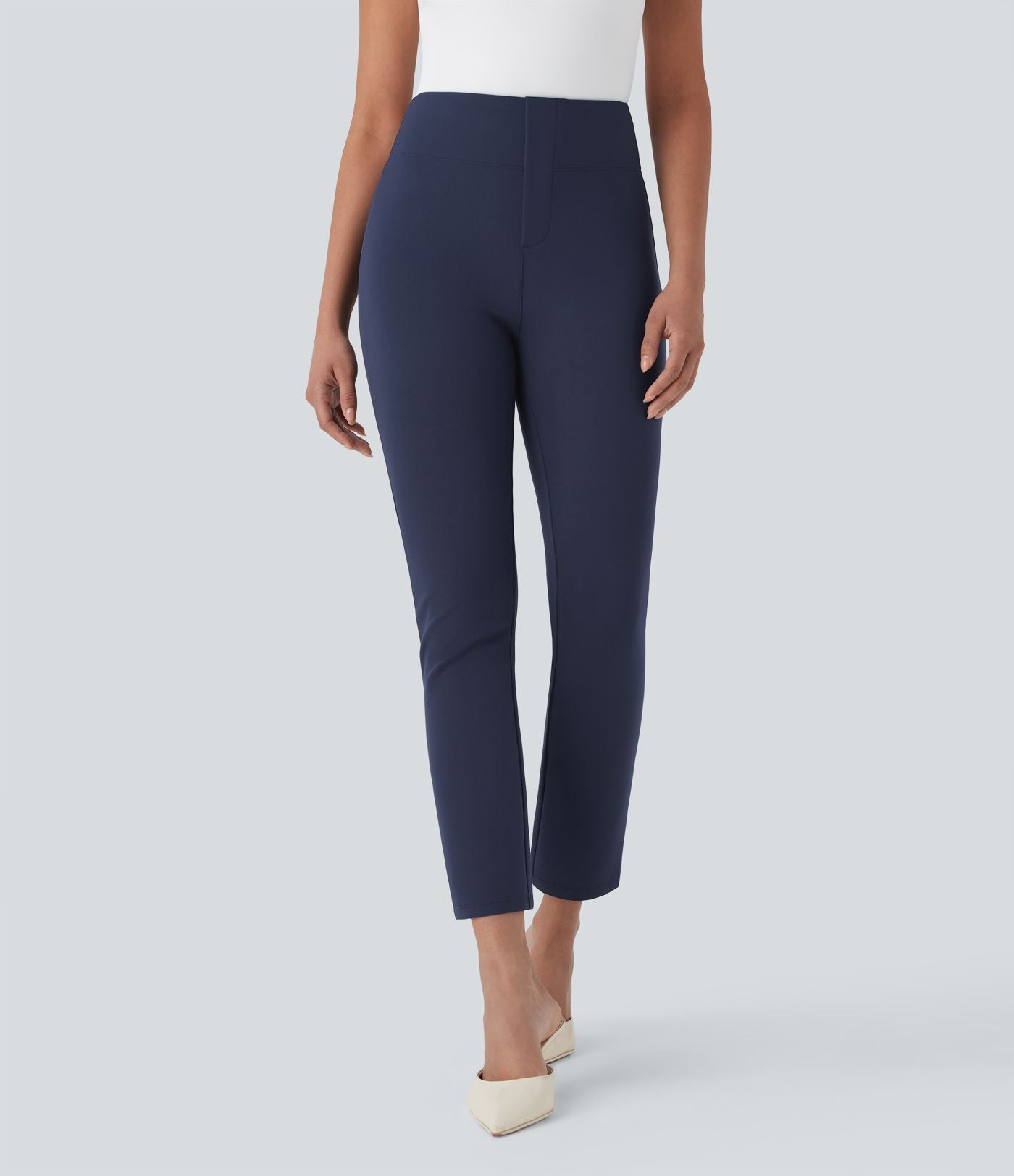 Pantalon de travail fuselé court taille haute Halara Flex™ avec poches