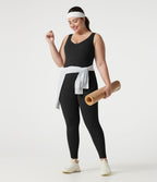 Combinaison de sport grande taille Halara UltraSculpt™ col V croisé dos nu ventre plat push-up brassière intégrée avec poches