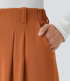 Pantalon Tailleur Large Fluide Halara Flex™ Gaufré Taille Haute Poches Latérales