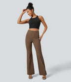 Pantalon tailleur légèrement évasé taille haute avec poches arrière Halara Flex™