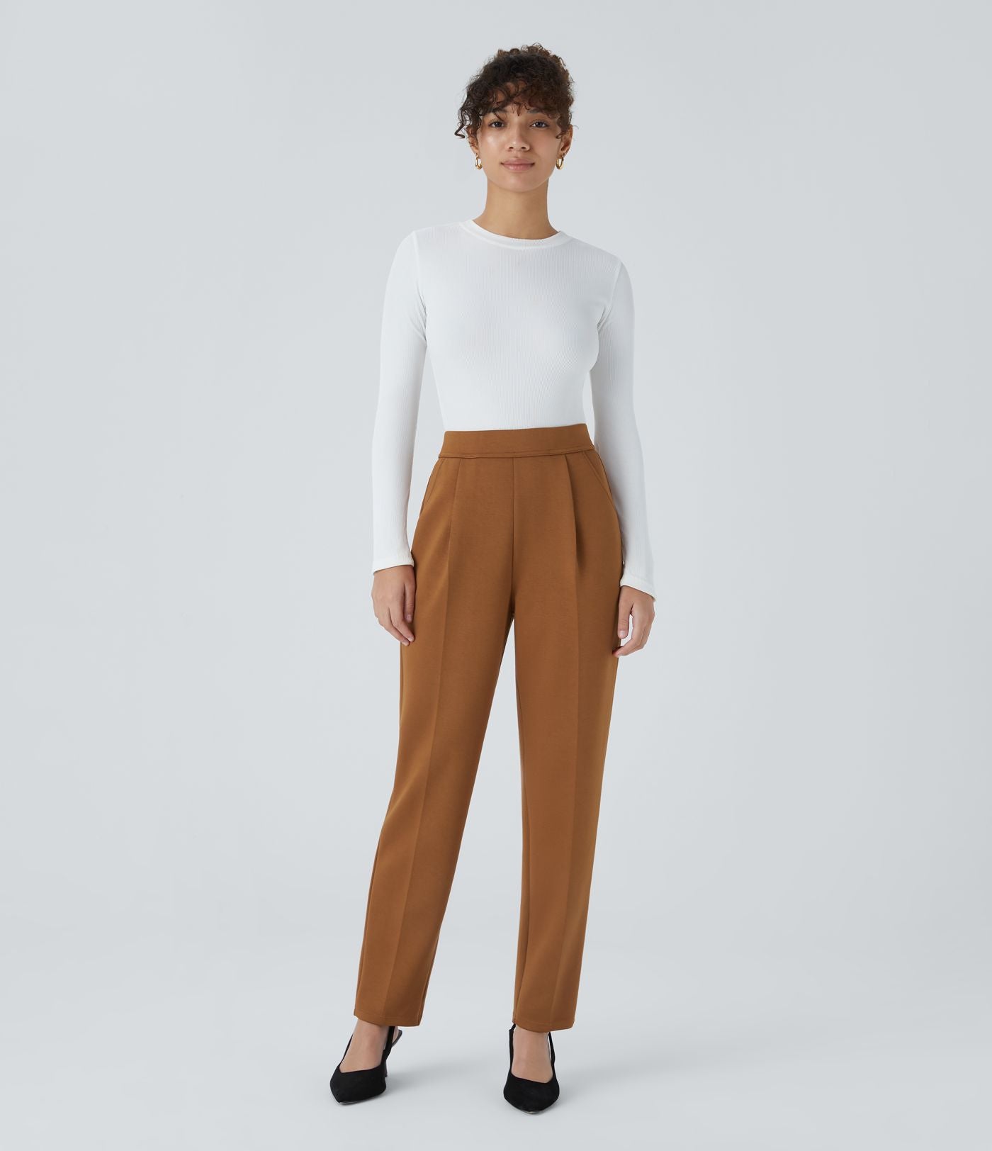 Pantalon de travail Halara Flex™ fuselé, taille haute, avec poches