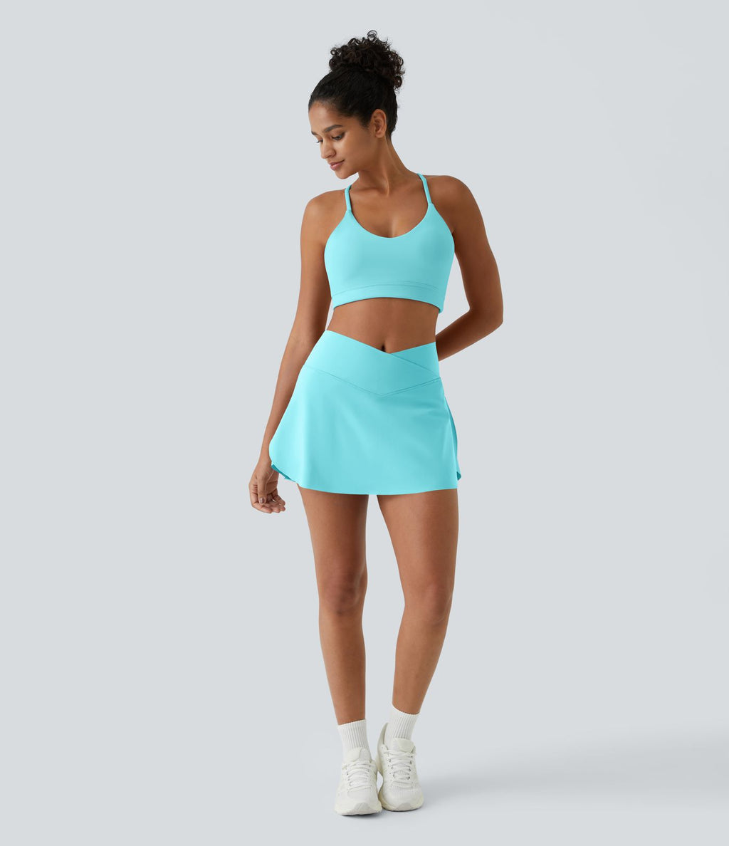 Jupe de tennis mini 2-en-1 quotidienne SoftlyZero™ Airy avec croisement, poche latérale et effet frais InstantCool, Lucid, protection solaire UPF50+
