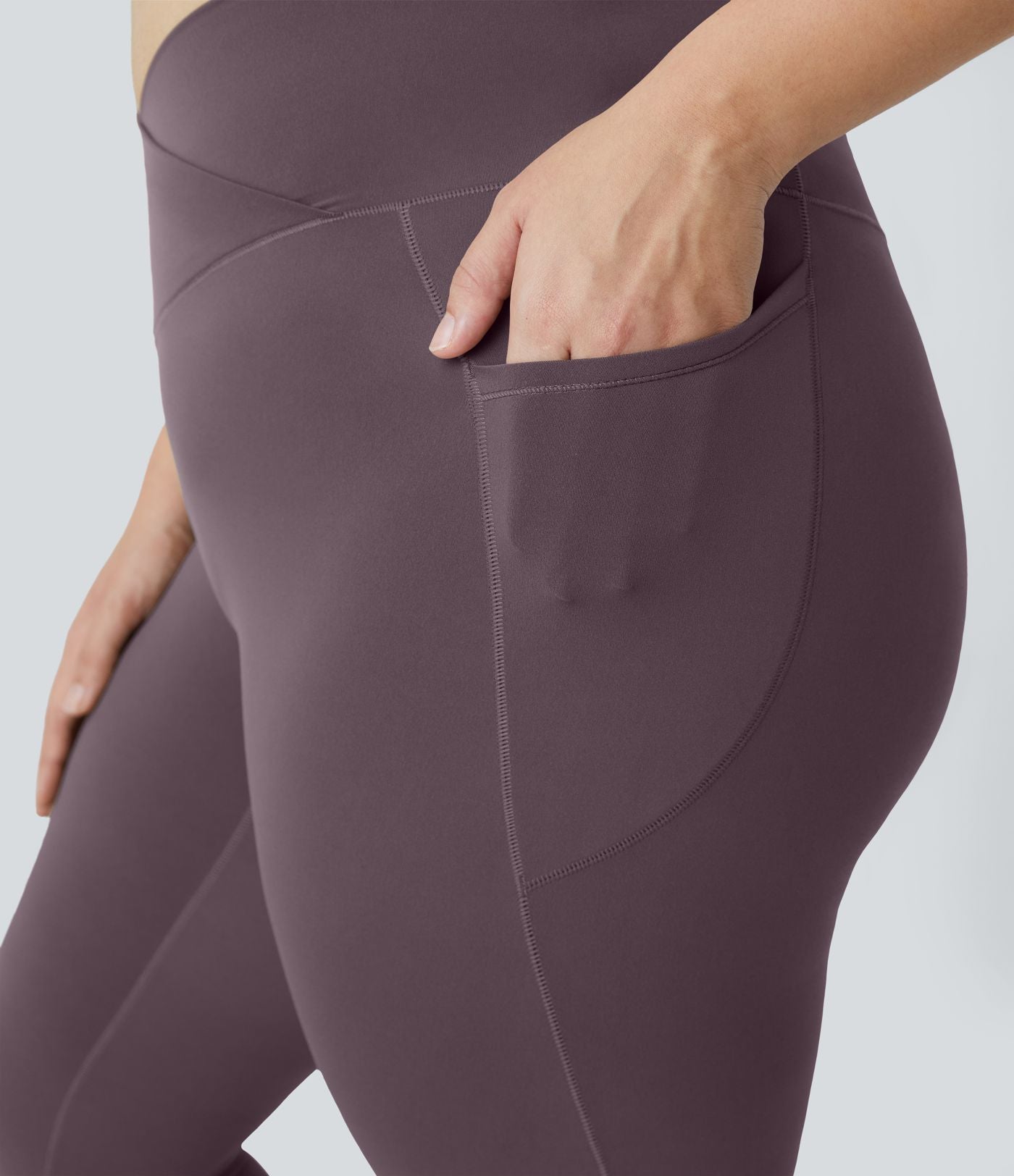 Softlyzero™ Legging Grande Taille Pleine Longueur Taille Haute Poches Latérales Croisée - UPF50+