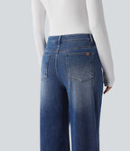 Halara Flex™ Jean coupe droite décontracté taille mi-haute avec poches
