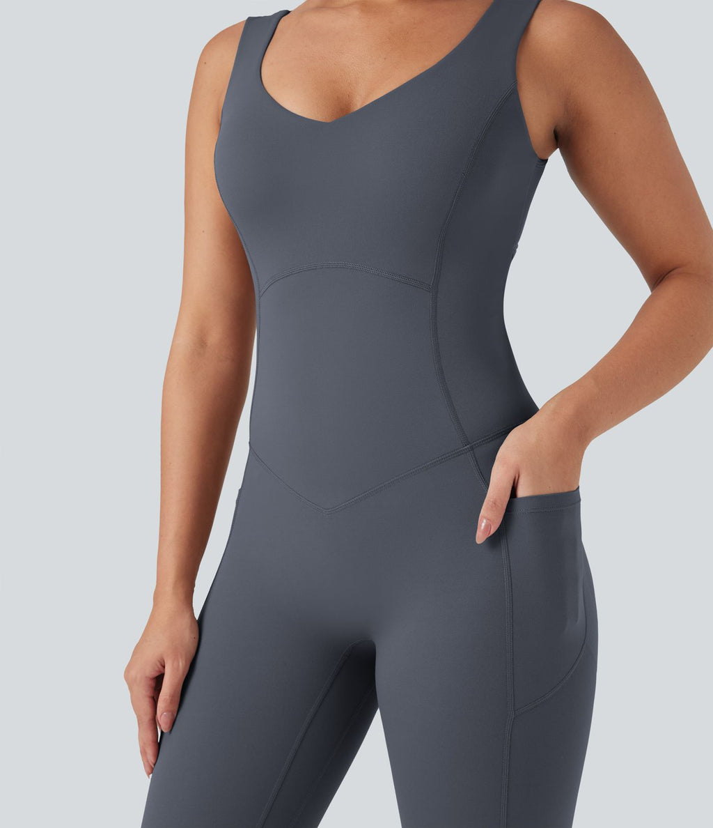 Combinaison de sport Halara UltraSculpt™ col V gainante push-up à poches