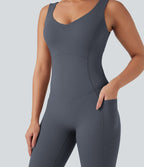 Combinaison de sport Halara UltraSculpt™ col V gainante push-up à poches