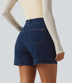 Short en jean casual taille haute Halara Flex™ 12,5 cm avec poches