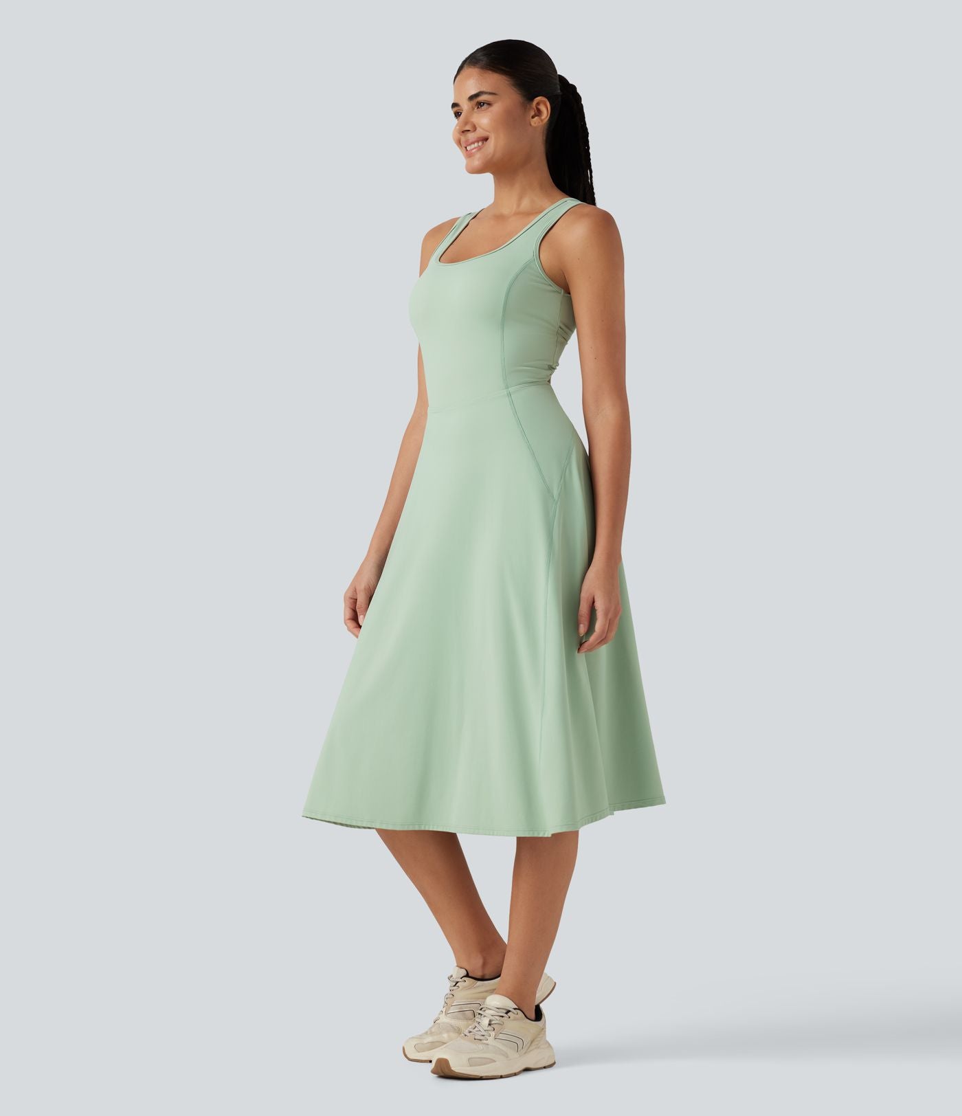 Robe de danse midi SoftlyZero™ Airy 2-en-1, col carré, brassière intégrée, à effet frais InstantCool, avec poches, accès facile Easy Peasy