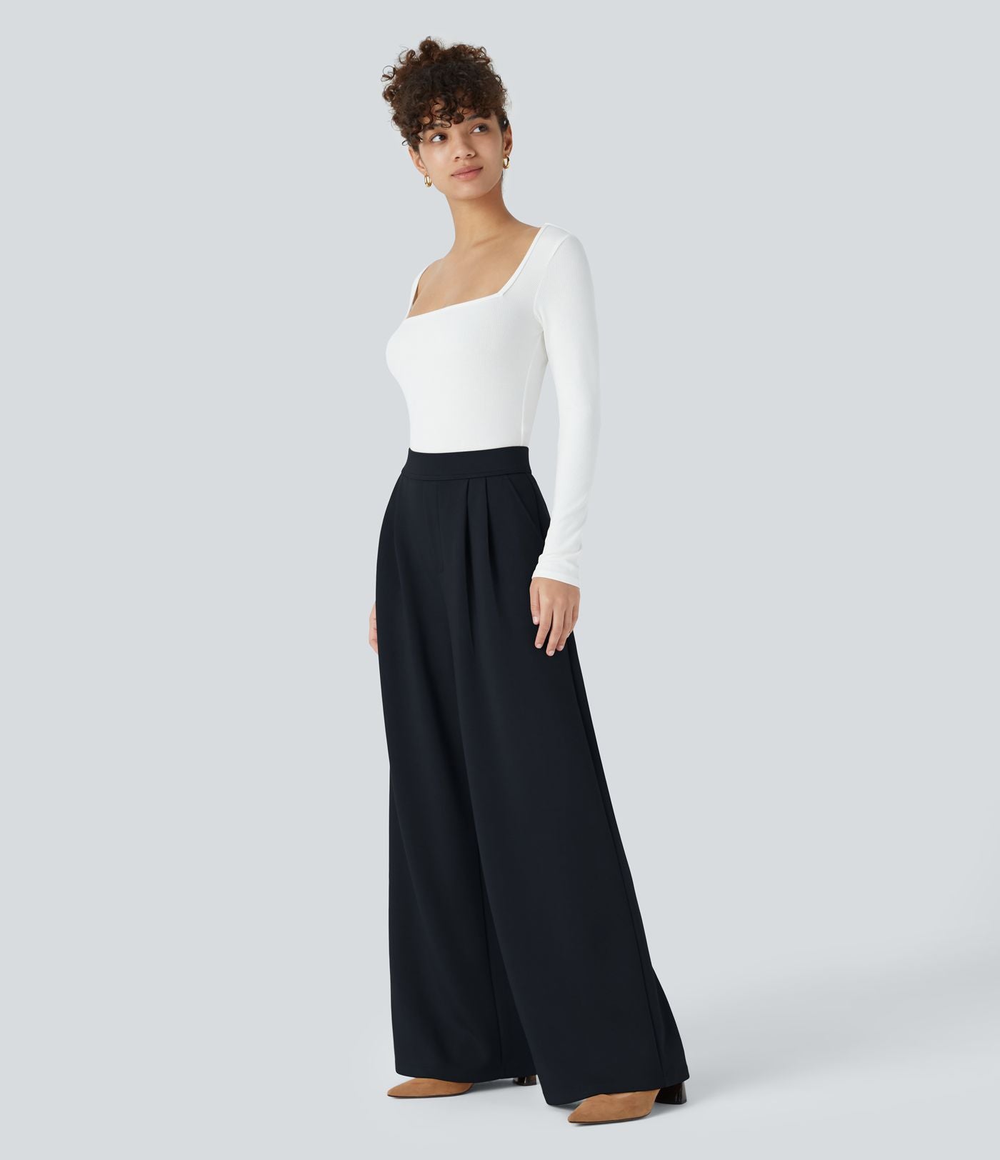 Pantalon de travail Halara Flex™ ample taille haute avec poches