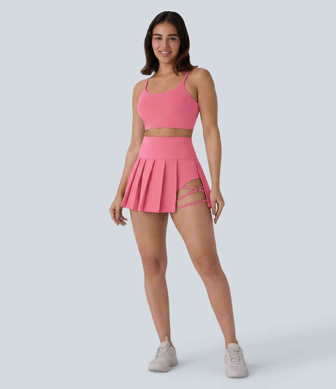 Jupe-short de danse mini Breezeful™ à taille haute, plissée, 2-en-1, avec poches latérales et arrière, ourlet asymétrique et séchage rapide