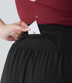 Short de yoga SoftlyZero™ Airy grande taille effet gainant 2-en-1 effet frais, entrejambe 13cm taille haute avec poches