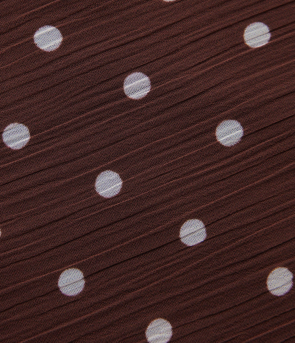 Jupe midi fluide sirène taille haute à pois