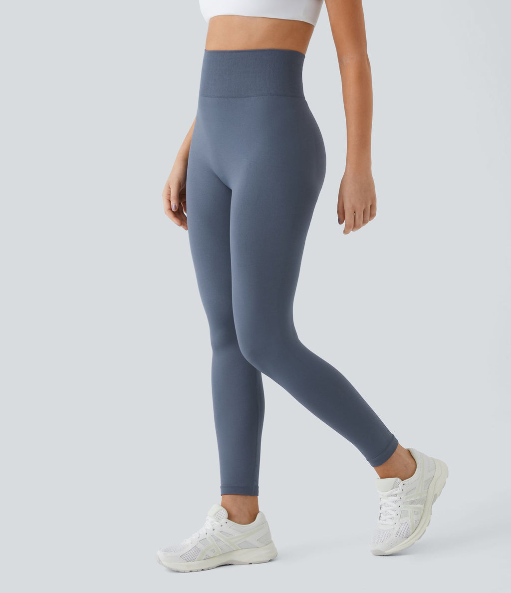 Legging taille haute froncé uni sans couture OneForm Seamless Flow
