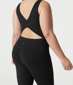 Combinaison de sport grande taille Halara UltraSculpt™ col V croisé dos nu ventre plat push-up brassière intégrée avec poches