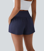 Breezeful™ Shorts 10cm Yoga Séchage Rapide 2 en 1 Taille Haute Poches Latérales Croisées