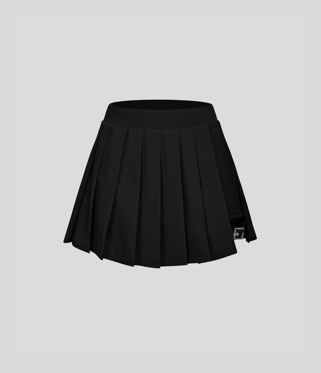 Breezeful™ Mini Jupe Soirée Plissée 2 en 1 Taille Haute Poche Latérale Boucle Réglable Séchage Rapide