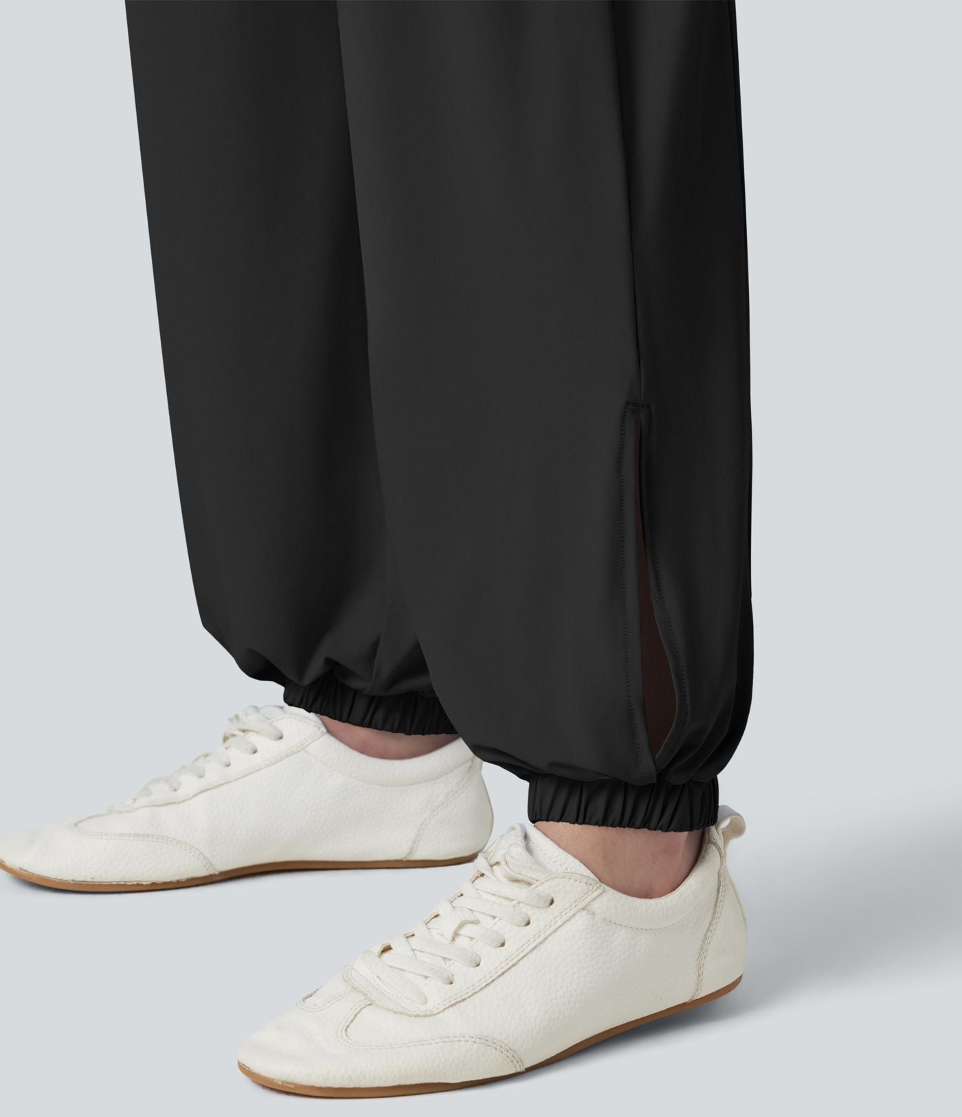 Jogging de sport taille haute effet frais InstantCool avec cordon de serrage, fentes, poches et séchage rapide, protection solaire UPF50+