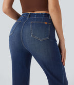 Jean ajusté évasé Halara Flex™ taille haute avec poches