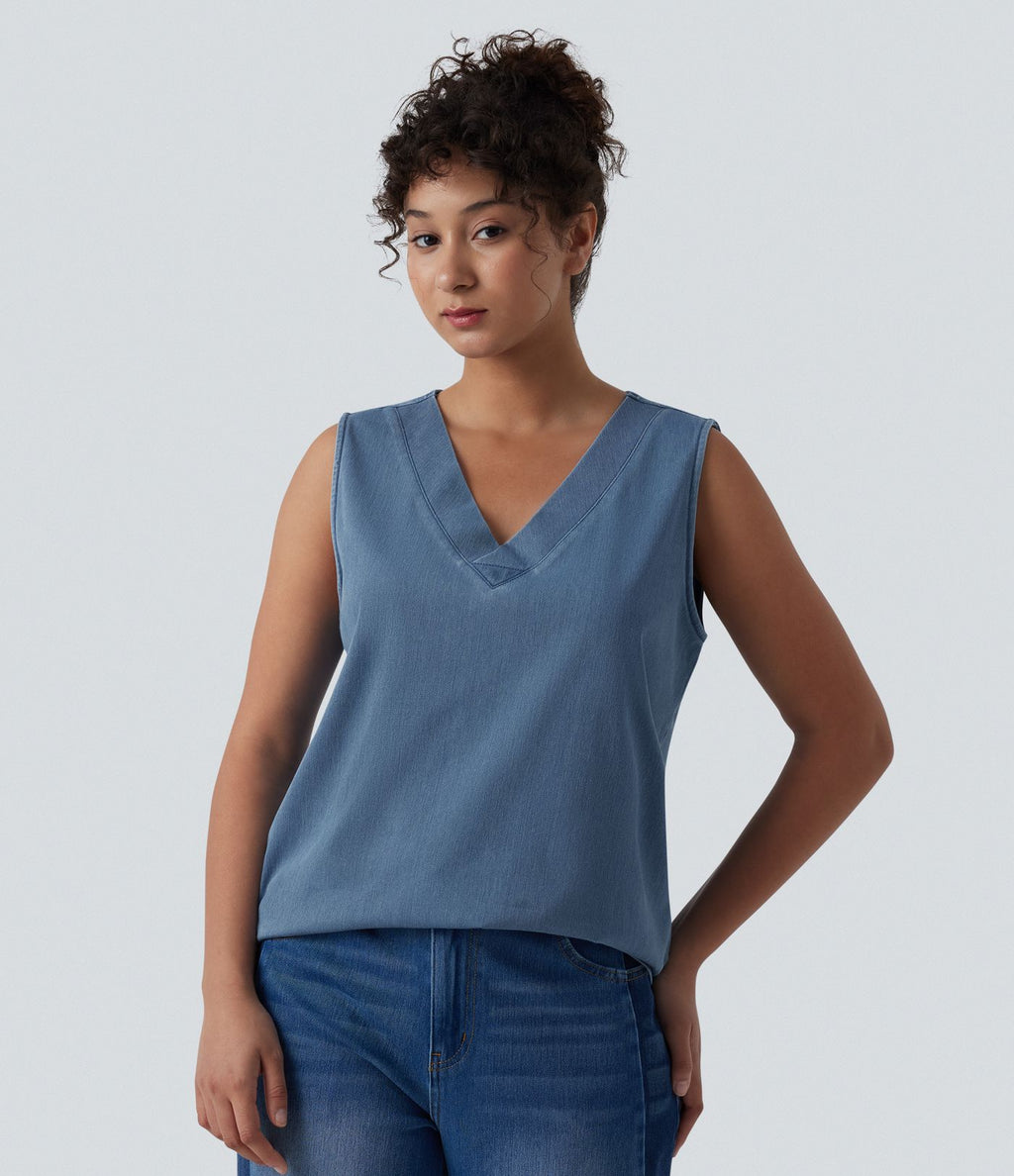 Halara Flex™ Débardeur décontracté en denim col V