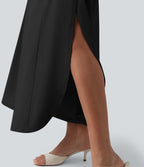 Robe midi à bretelles col V