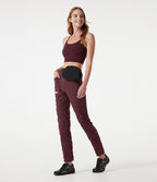 Pantalon slim de running taille haute à séchage rapide avec fronces et poches