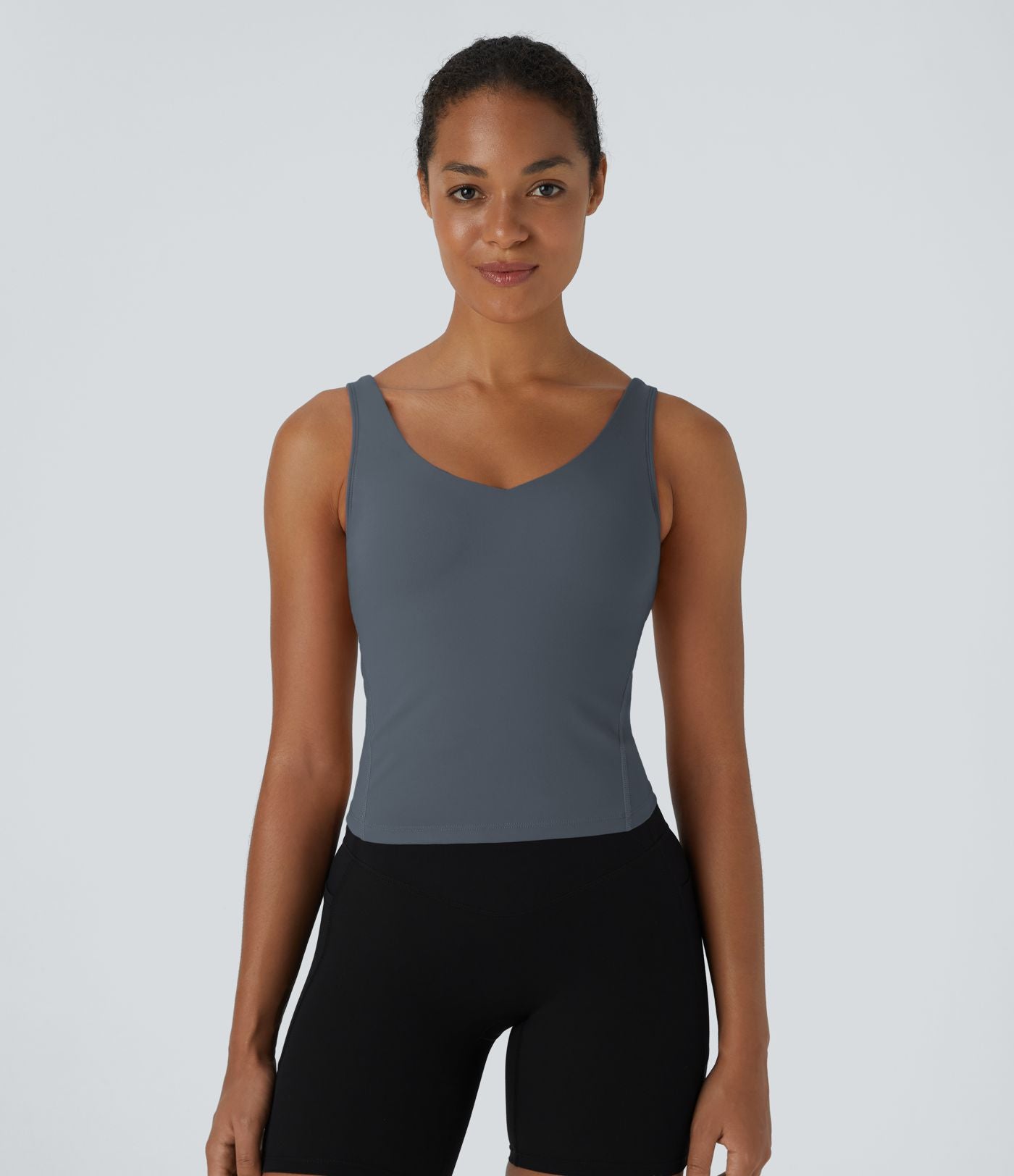 Softlyzero™ Plush Top Débardeur Uni Col en V Soutien-Gorge Intégré