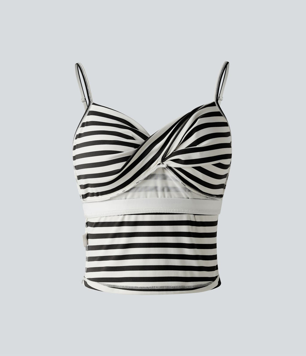 Débardeur de sport rayé avec soutien-gorge intégré