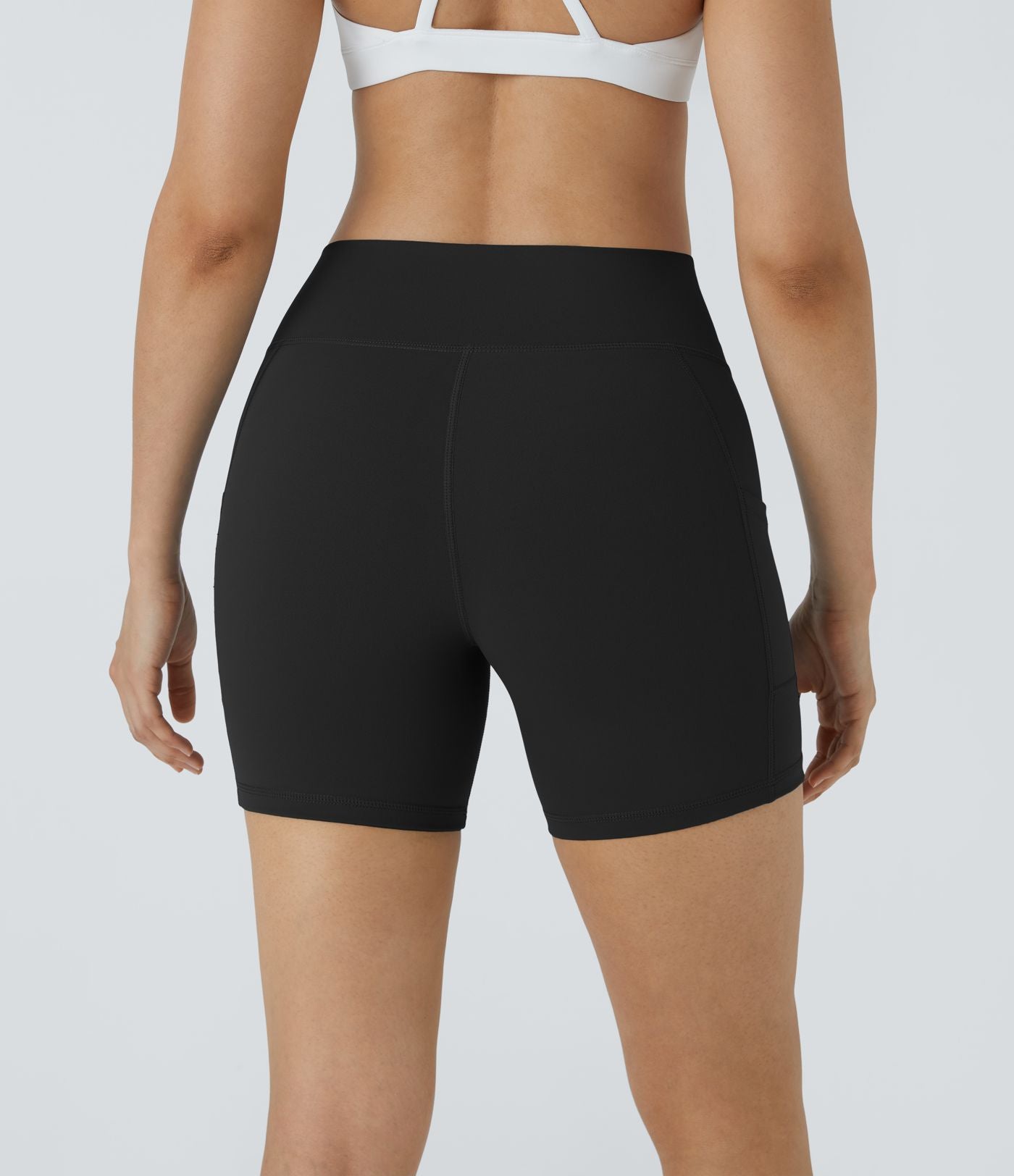 Short Course Biker Yoga Taille Haute avec Poches Latérales
