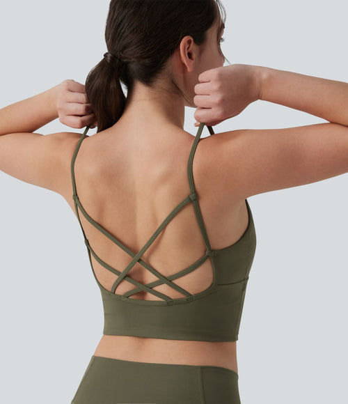 Brassière de sport SoftlyZero™ Plush maintien léger bretelles croisées dos nu