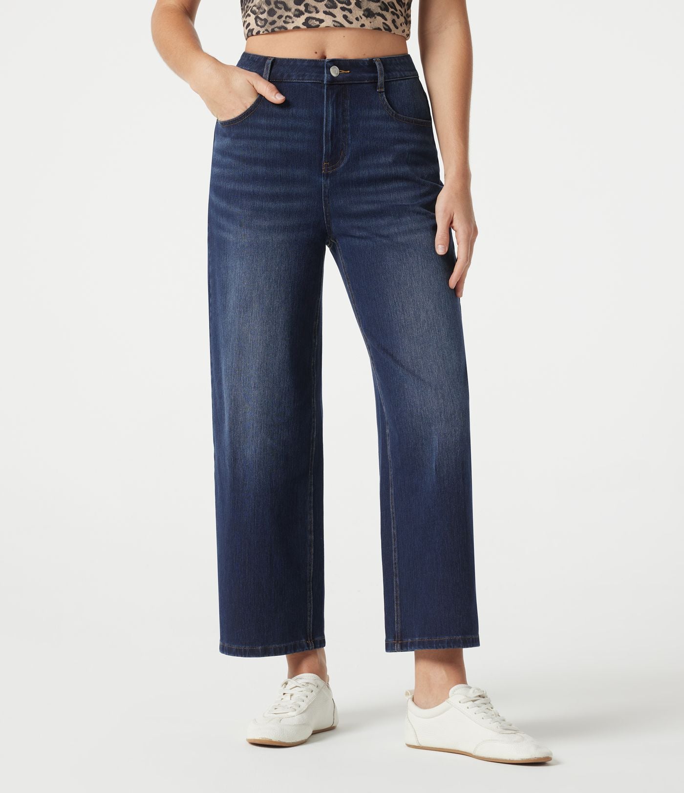 Halara Flex™ Jean large 7/8 taille mi-haute avec poches