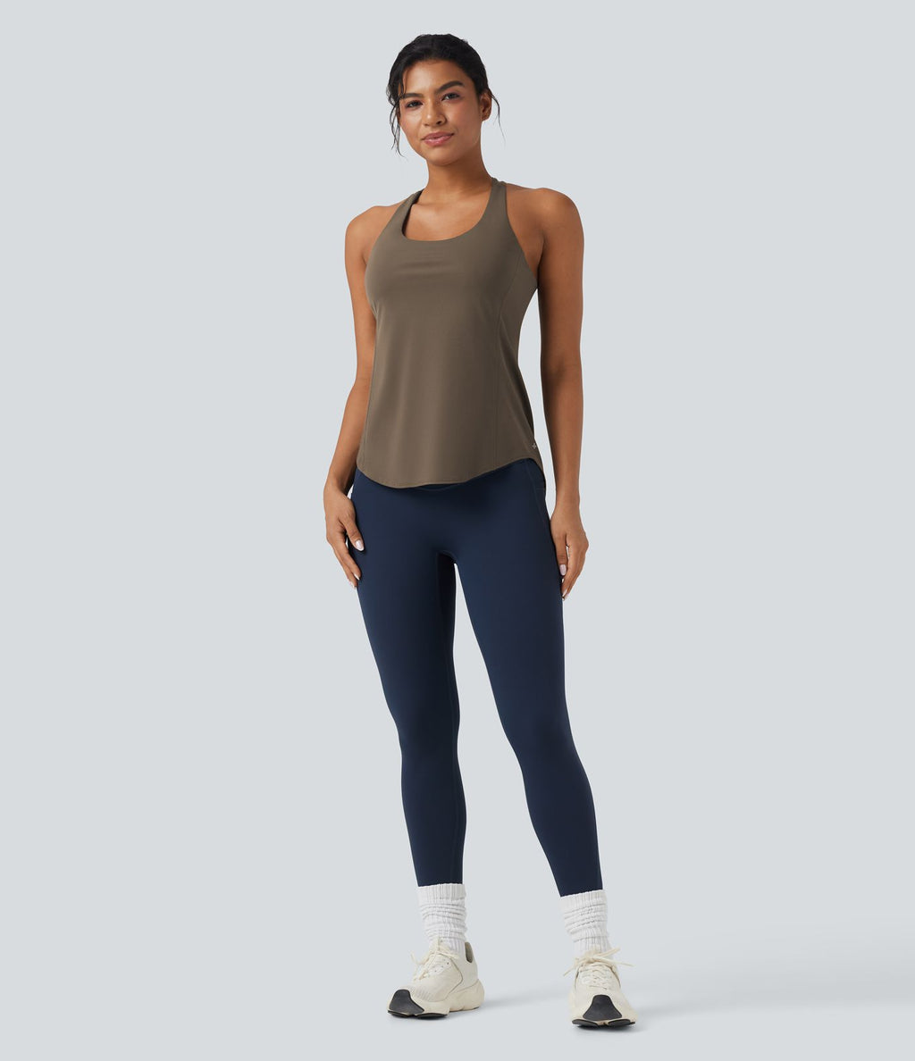 Débardeur running Halara UltraSculpt™ col rond dos croisé bonnets E-G