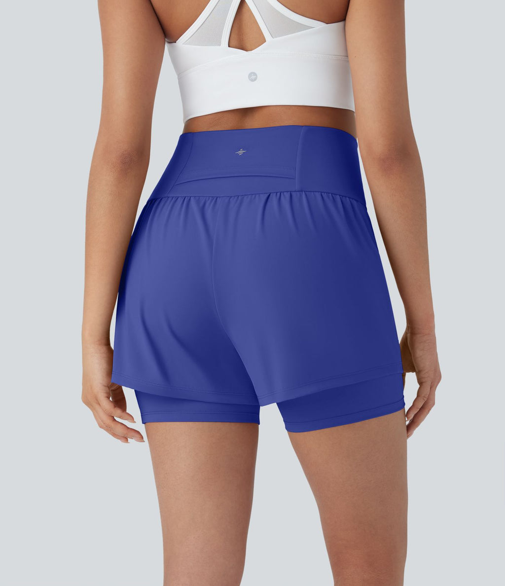 Short de yoga 2-en-1 SoftlyZero™ Airy taille très haute effet frais InstantCool 12,5 cm avec poches