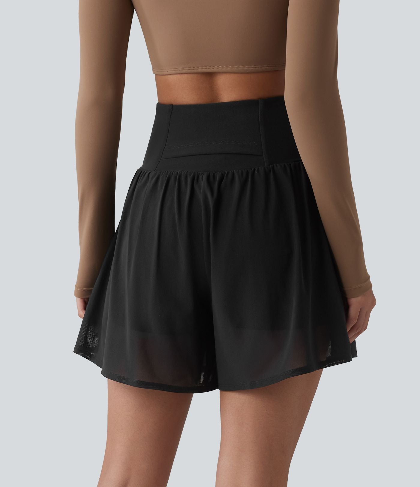 Short de yoga SoftlyZero™ Airy 2-en-1 taille haute avec empiècement mesh contrastant, à effet frais InstantCool et poches 12,5 cm