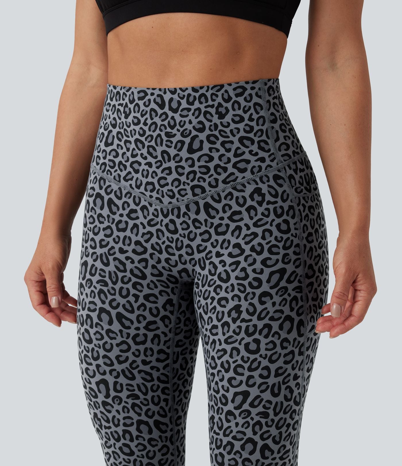 Legging de yoga gainant taille haute imprimé léopard avec poches Halara UltraSculpt™