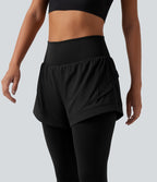 Pantalon de running gaintan2-en-1 Breezeful™ taille haute gainant à séchage rapide avec poches