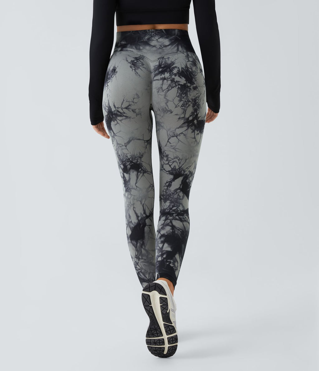 Legging yoga taille haute tie-dye sans couture OneForm Seamless Flow