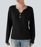 T-shirt col Henley à manches longues