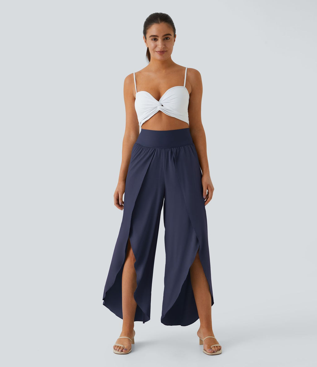 Breezeful™ Pantalon Large Fluide Séchage Rapide Taille Haute Poche Arrière