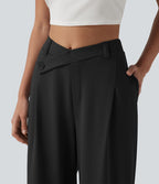 Pantalon tailleur ample asymétrique taille haute Halara Flex™ DayStretch avec poches