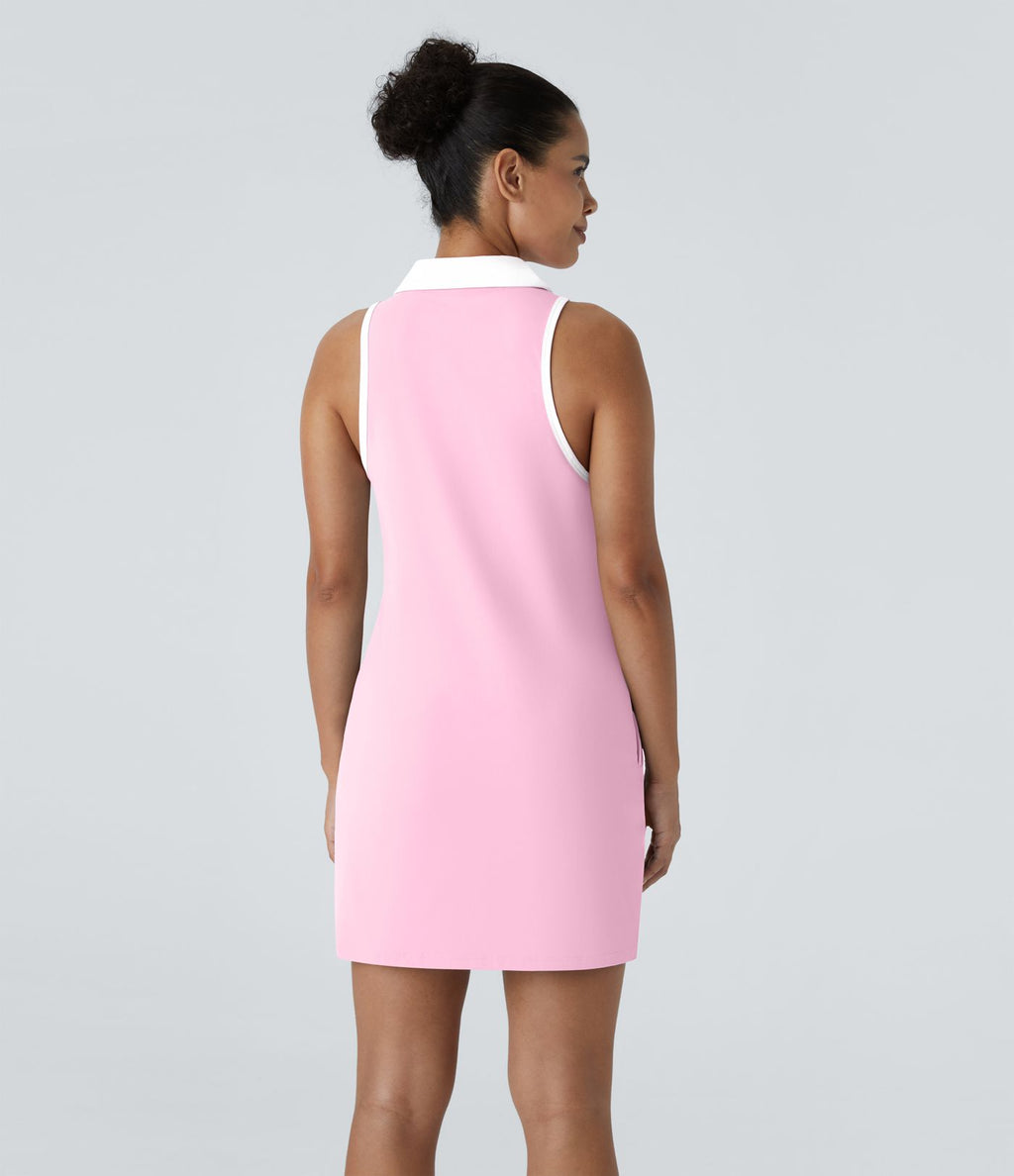 Robe de golf mini SoftlyZero™ Airy 2-en-1 à effet frais InstantCool color block avec poche pour tee de golf