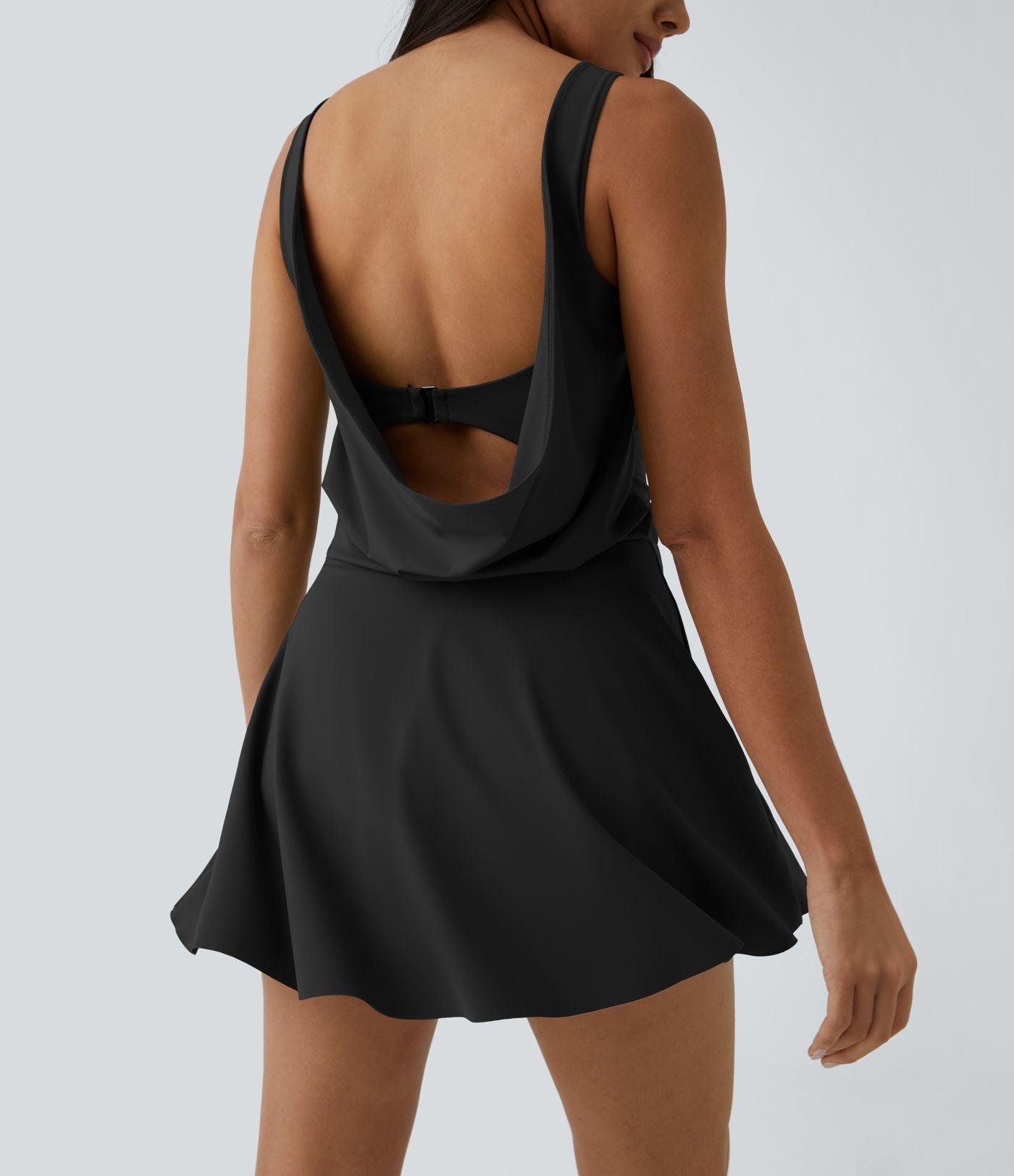 Robe Sport de Danse Mini 2 en 1 Dos Drapé à Crochet G avec Poches Latérales