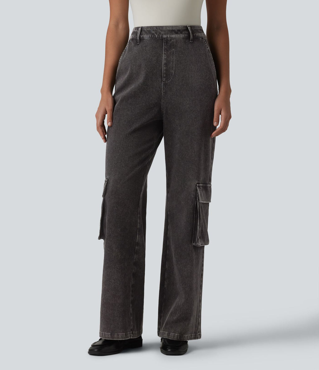 Jean bootcut cargo décontracté Halara Flex™ taille haute avec poches