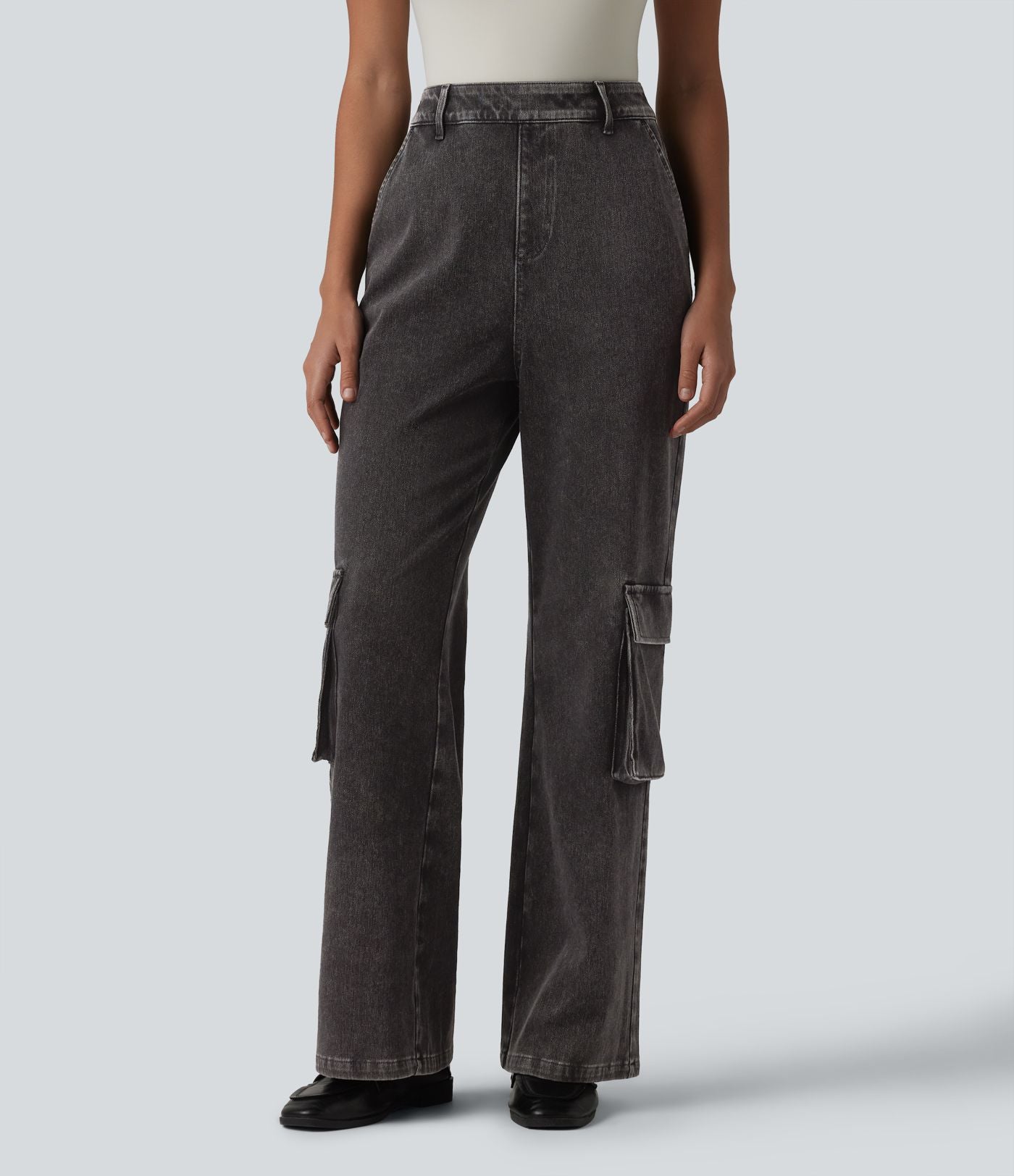 Jean bootcut cargo décontracté Halara Flex™ taille haute avec poches