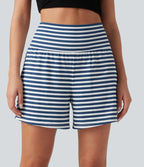 Short 2-en-1 à rayures taille haute 12,5 cm avec poches